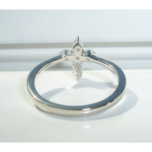 925 STERLING SILVER Dainty Cross Cubic Zirconia Ring - Picture 9 of 16